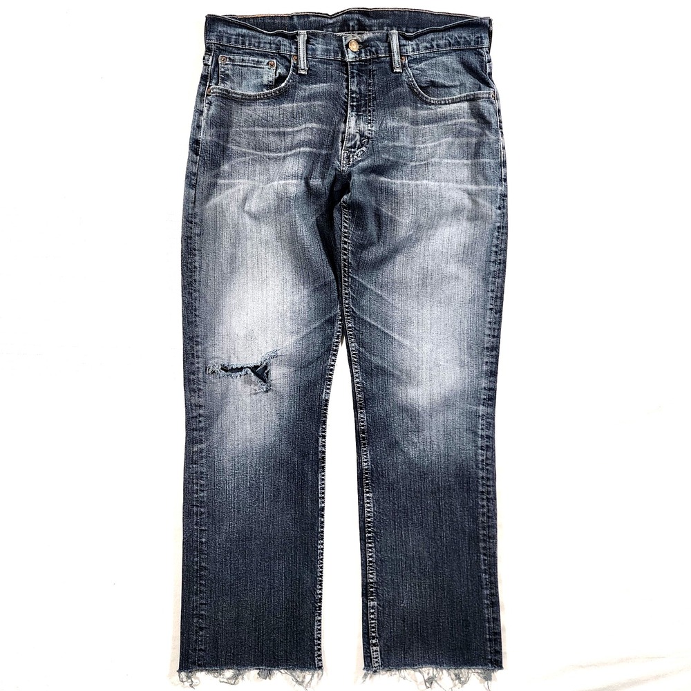 Levis 559 Jeans Mens 32x30 Baggy Straight Leg Dark Wash Normcore Skater Raw Hem